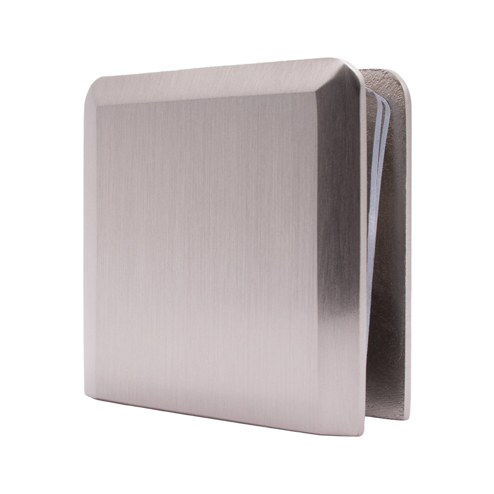 8020 - Fixed Panel U-Glass Clamp (Hole-in-Glass), Beveled Edge