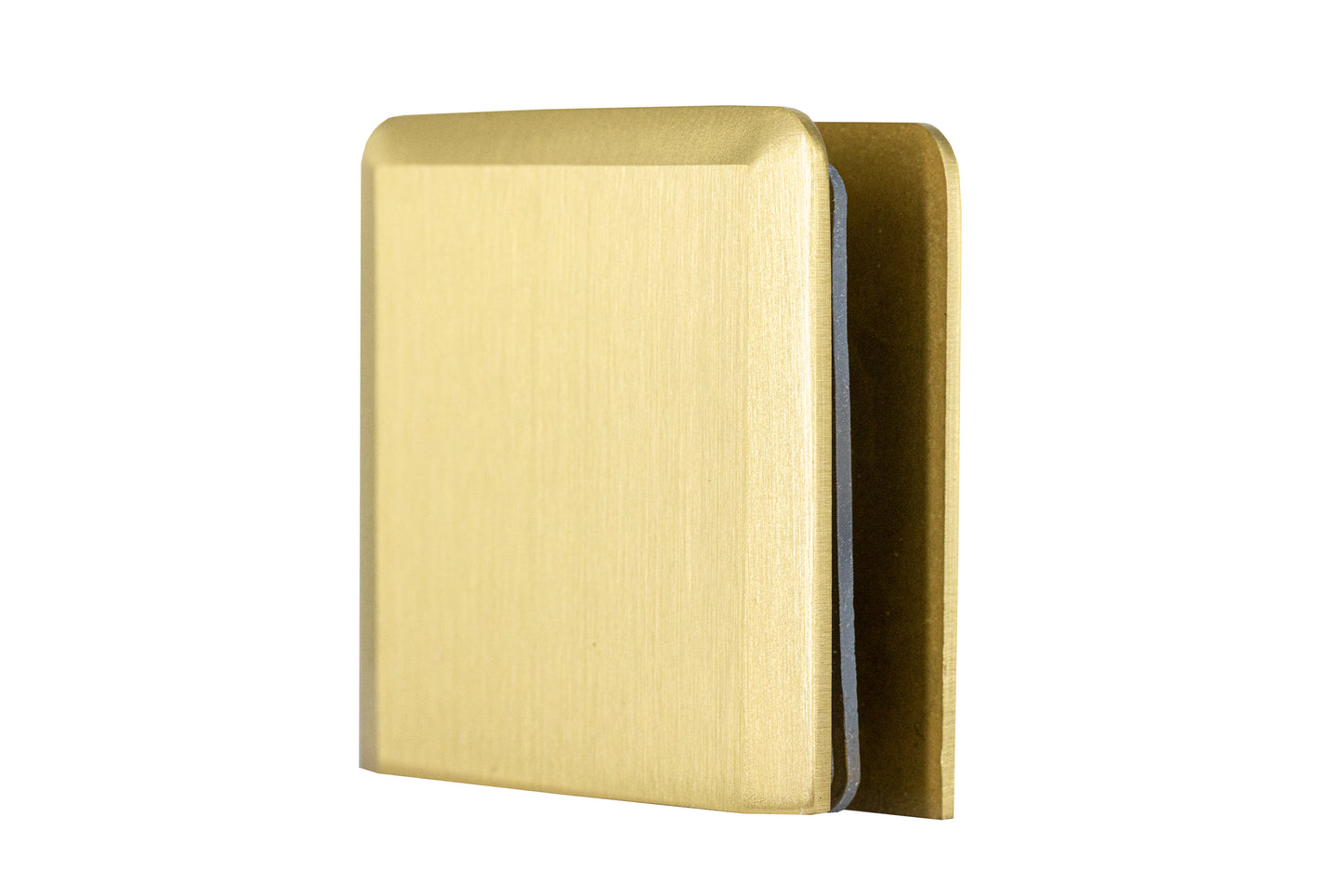 8020 - Fixed Panel U-Glass Clamp (Hole-in-Glass), Beveled Edge