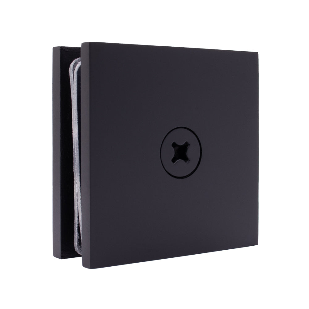 Fixed Panel U-Glass Clamp, Straight Edge - Matte Black