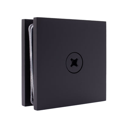 Fixed Panel U-Glass Clamp, Straight Edge - Matte Black